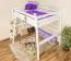 Loft bed Andreas 90 solid beech, White lacquered, incl. rollable base - 90 x 200 cm