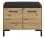 Bench with storage space / shoe cabinet Pandrup 04, Colour: Oak - measurements: 55 x 70 x 34 cm (H x W x D), with 3 doors and 2 compartments