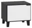 Bedside table Vacas 43, Colour: Black / White - Measurements: 40 x 45 x 40 cm (H x W x D)