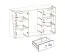 Sideboard / chest of drawers Nevedal 06, color: white high gloss - Dimensions: 100 x 150 x 45 cm (H x W x D), with six compartments