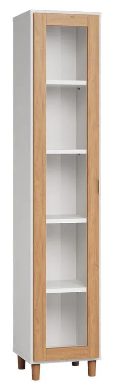 Arbolita 35 Display Case | White / Oak | 195 x 39 x 40 cm | LED Lighting | Glass Door