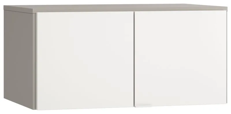 Wardrobe Top Attachment for 2 Doors | Bellaco 17 | Grey / White | 45 x 93 x 57 cm | Soft Close