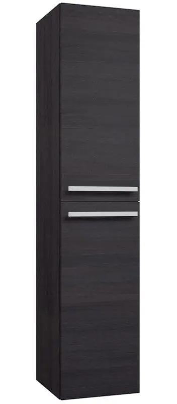 Bathroom - Tall cabinet Bidar 85, Colour: Oak Black - 160 x 35 x 35 cm (H x W x D)