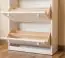 2 Pull down drawer Shoe cabinet 005, solid pine wood, white - H80 x W72 x D29 cm 