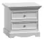 Bedside table Gyronde 13, solid pine wood wood wood wood wood wood, White lacquered - 53 x 60 x 45 cm (H x W x D)