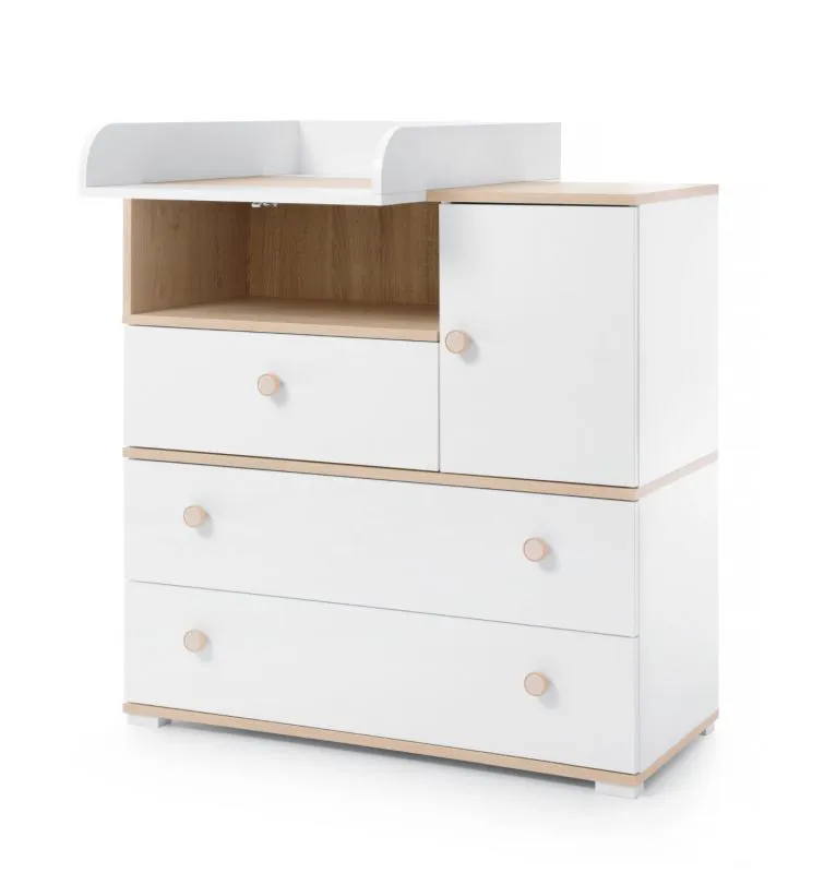 Changing Unit for Asbeek 04 Chest of Drawers | White | 10 x 54 x 72 cm | Durable ABS Edges