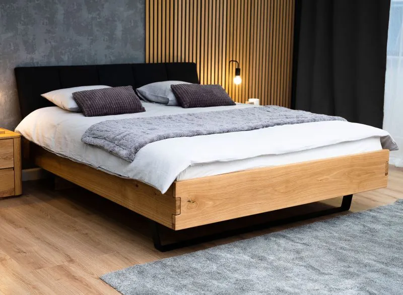 Double bed Ordino 03 solid oiled oak - Lying surface: 160 x 200 cm (W x L)