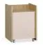 Mobile Pedestal Oak/Beige | 1 Revolving Door | 40 x 40 x 55 cm | 2 Compartments | 4 Castors with Brakes | Soft-Close | Lockable