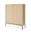 Chest of Drawers | Fluted Front | Color: Vicenza Oak | Highboard | 2 Doors | Dimensions: 104 x 39 x 125 cm | ABS Edge Protection | 6 Compartments | Modern Design