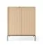 Chest of Drawers | Fluted Front | Color: Vicenza Oak | Highboard | 2 Doors | Dimensions: 104 x 39 x 125 cm | ABS Edge Protection | 6 Compartments | Modern Design