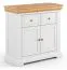 Chest of drawers Bresle 09, solid pine wood wood wood wood wood wood, Colour: White / Nature - Measurements: 92 x 95 x 41 cm (H x W x D)