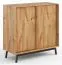 Chest of drawers / Wine rack Salleron 18, solid oiled Wild Oak, Colour: Natural - Measurements: 101 x 101 x 45 cm (H x W x D)