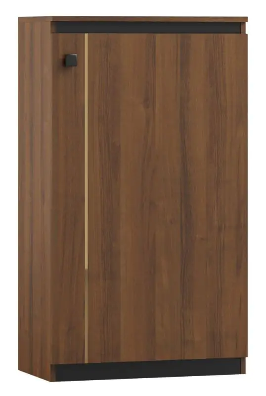 Chest of drawers Mojokerto 18, Colour: Walnut / Black - Measurements: 121 x 70 x 39 cm (H x W x D)