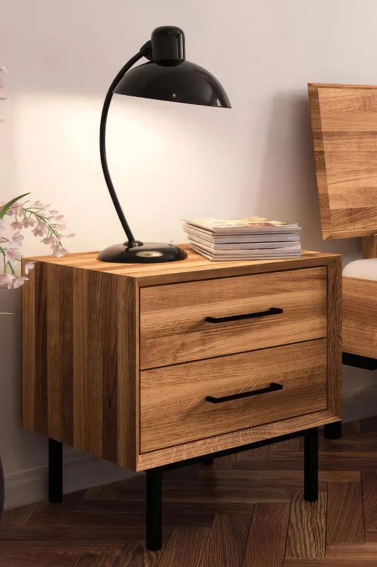 Bedside Table Kumeu 04 | Solid Oiled Beech | 50 x 51 x 40 cm | 2 Drawers | Elegant Design