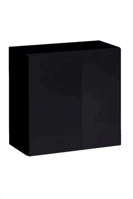 Elegant wall cabinet Fardalen 10, color: black - Dimensions: 60 x 60 x 30 cm (H x W x D), with push-to-open function