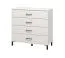 Modern White Chest of Drawers Sabas 08 | 4 Drawers | Black Handles & Legs | ABS Edge | 90 x 93 x 40 cm | Living Room Storage
