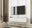 TV Stand Horsham 38 | Ribbed White Front | Wall-Mountable | Gold Metal Legs | Push-to-Open | ABS Edge Protection