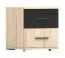 Bedside Chest of Drawers | 47 x 40 x 40 cm | Oak & Black High Gloss | Troodos 05 | 2 Drawers | Scratch & Moisture Resistant