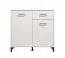 Modern White Chest of Drawers Sabas 05 | 1 Drawer, 2 Doors | Black Handles & Legs | 90 x 93 x 40 cm