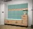Shoe Cabinet with Wardrobe Morteratsch 04 | Oak/Black | 52 x 84 x 46 cm | 6 Compartments, 4 Hooks