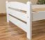 Children's bed / Youth bed 118, solid beech wood, white finish - 100 x 200 cm