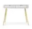 Makreb 22 Dressing Table White | 80 x 103 x 49 cm | Gold Metal Legs | Soft Close | Milled Fronts