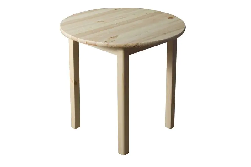 Side Table 003, pine wood, solid, clearly varnished - H75 - Ø60 cm 