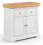 Chest of drawers Bresle 09, solid pine wood wood wood wood wood wood, Colour: White / Nature - Measurements: 92 x 95 x 41 cm (H x W x D)