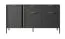 Modern Sideboard with Gold Accents Raoued 02 | Anthracite | 81 x 153 x 39.5 cm | 3 Doors