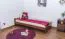 Futon bed / solid wood bed solid pine walnut A9, incl. slatted frame - dimensions 90 x 200 cm