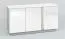 Chest of drawers Antioch 08, Colour: Glossy White / Grey Light - Measurements: 73 x 138 x 40 cm (h x w x d), with 3 doors and 4 compartments