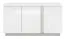 Chest of drawers Antioch 08, Colour: Glossy White / Grey Light - Measurements: 73 x 138 x 40 cm (h x w x d), with 3 doors and 4 compartments