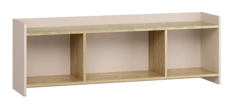 Wall Shelf with Three Spacious Compartments | Oak / Beige | Minimalist Design | 137 x 30 x 46 cm | ABS Edge Protection