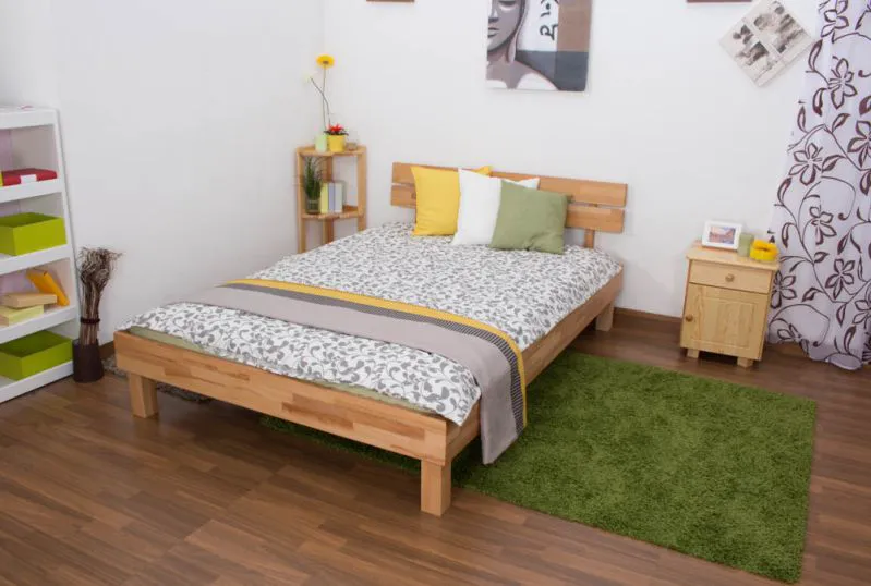 Futon Bed Solid Wood | Wooden Nature 03 | Oiled Beech Heartwood | 140 x 200 cm Mattress Base