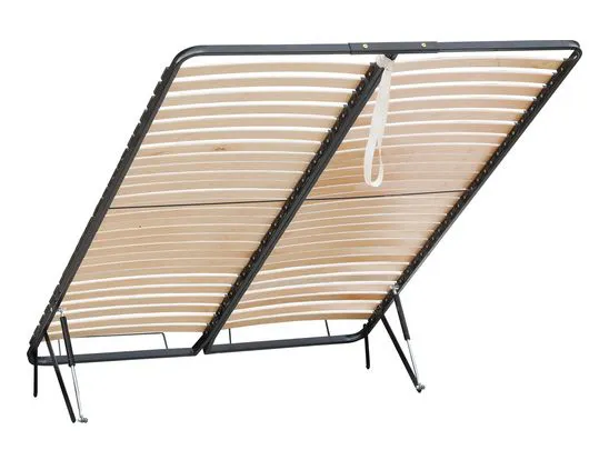 Foldable Slatted Frame for Single Bed 120 x 200 cm | Hinged Frame | Space-Saving Design | Brown