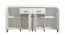 Wide Sideboard with Four Doors Sabas 14 | White Finish | Black Handles & Legs | 2 Drawers | 8 Compartments | 90 x 182.5 x 40 cm