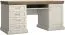 Badile 17 Desk | Pine White/Brown | Country Style | 80 x 147 x 55 cm | 4 Drawers, 1 Door, Keyboard Drawer