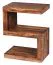 Solid Wood S-Shaped Side Table Apolo 177 | Sheesham Finish | 60 x 30 x 44 cm | Multi-Use Magazine Rack or Shelf