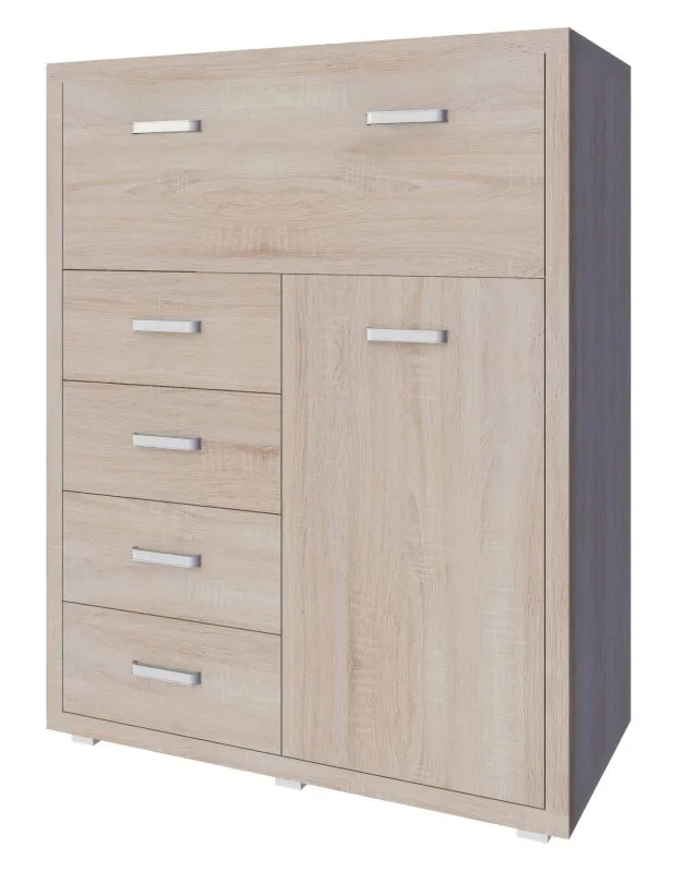 Kerowagi 23 Chest of Drawers | Sonoma Oak Finish | 125 x 100 x 41 cm | Modern Storage Solution