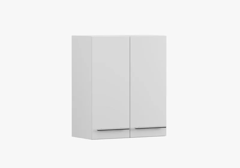 Parnassus 07 Wall Cabinet | White | 2 Doors | Metal Handles | 71.5 x 60 x 29 cm | Kitchen Wall Unit