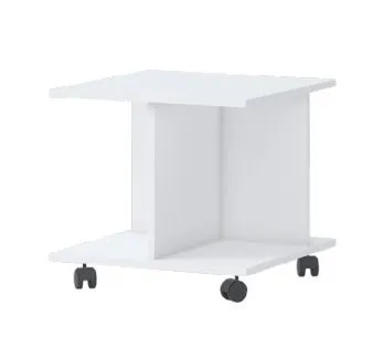Children's Side Table on Castors Benjamin 08 | White | 50 x 55 x 55 cm | Modern Playroom Accent