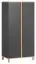 Hinged door cabinet / Wardrobe Lijan 04, Colour: Grey / Oak - Measurements: 184 x 90 x 53 cm (h x w x d)