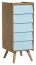 Dresser Jorinde 11, Colour: Oak / Blue - Measurements: 128 x 51 x 41 cm (h x w x d)