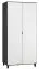 Hinged Door Wardrobe Vacas 39 | Black/White | 195 x 93 x 57 cm | Soft-Close | LED Lighting