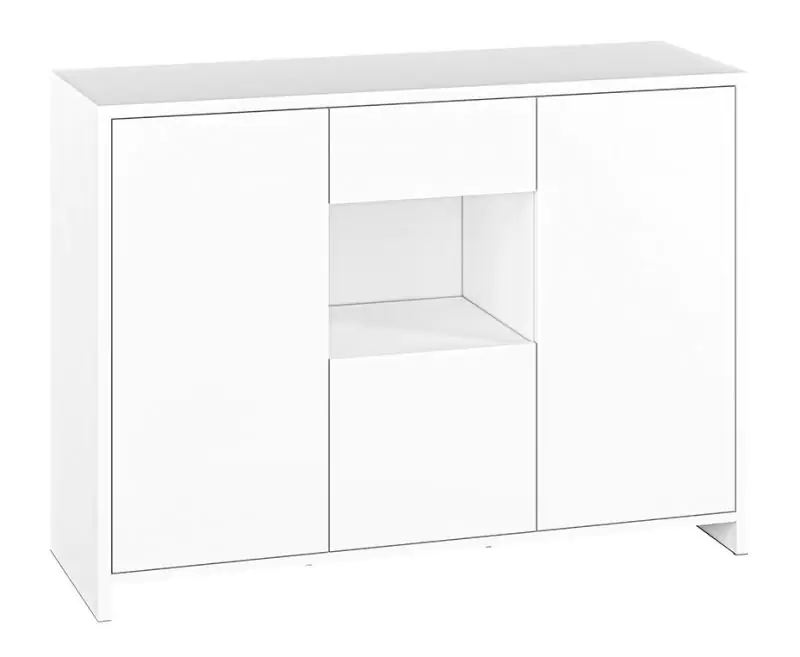 Chest of drawers Tornved 05, Colour: White - Measurements: 86 x 118 x 40 cm (H x W x D)