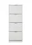 Narrow Shoe Cabinet Veliko 06 | 4 Hinged Doors | White with Grey Handles | 155.5 x 58 x 18 cm | Modern Design