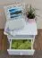 Nightstand Solid Pine | White Lacquered | 1 Drawer & Open Compartment | 43 x 43 x 33 cm | Model 004