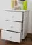 3 Drawer Bedside table 006, solid pine wood, white finish - H60 x W43 x D33 cm 