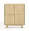 Chest of drawers | color: oiled oak | 4 hinged doors | push-to-open function | 8 compartments | 104 x 38 x 124 cm | highboard | ABS edges | for living room