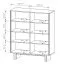 Chest of drawers | color: oiled oak | 4 hinged doors | push-to-open function | 8 compartments | 104 x 38 x 124 cm | highboard | ABS edges | for living room